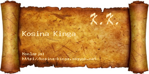 Kosina Kinga névjegykártya